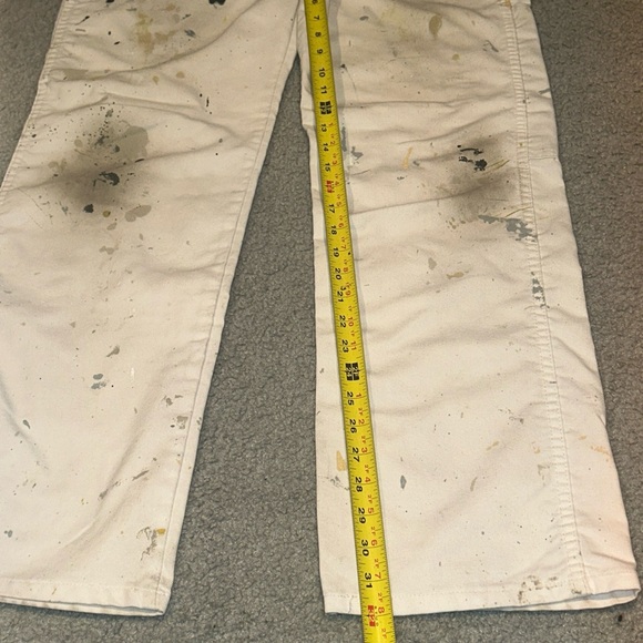 White Dickies Carpenter Painter Pants Distress Grunge Splatter 32x32 Men’s Baggy - Picture 9 of 15